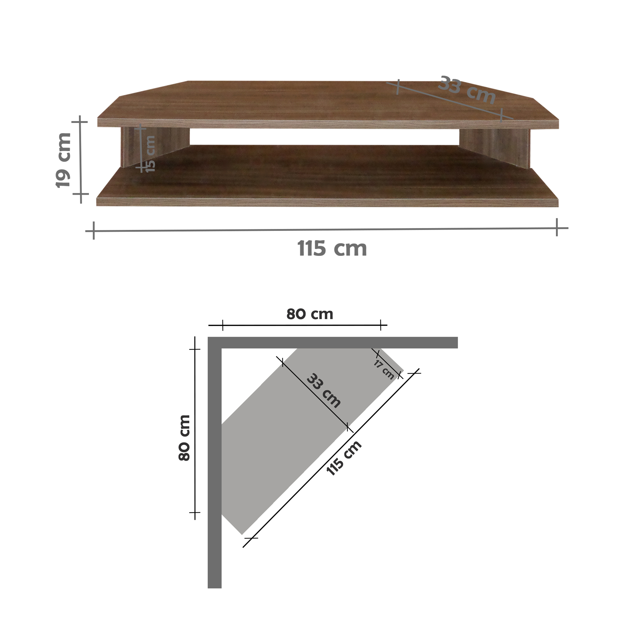 Rack Suspenso para TV de até 50” Aparador Bancada Estante de Canto Versati