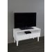 Rack para TV Bancada Aparador Com Nicho e Gaveta Branco Laca