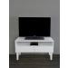 Rack para TV Bancada Aparador Com Nicho e Gaveta Branco Laca