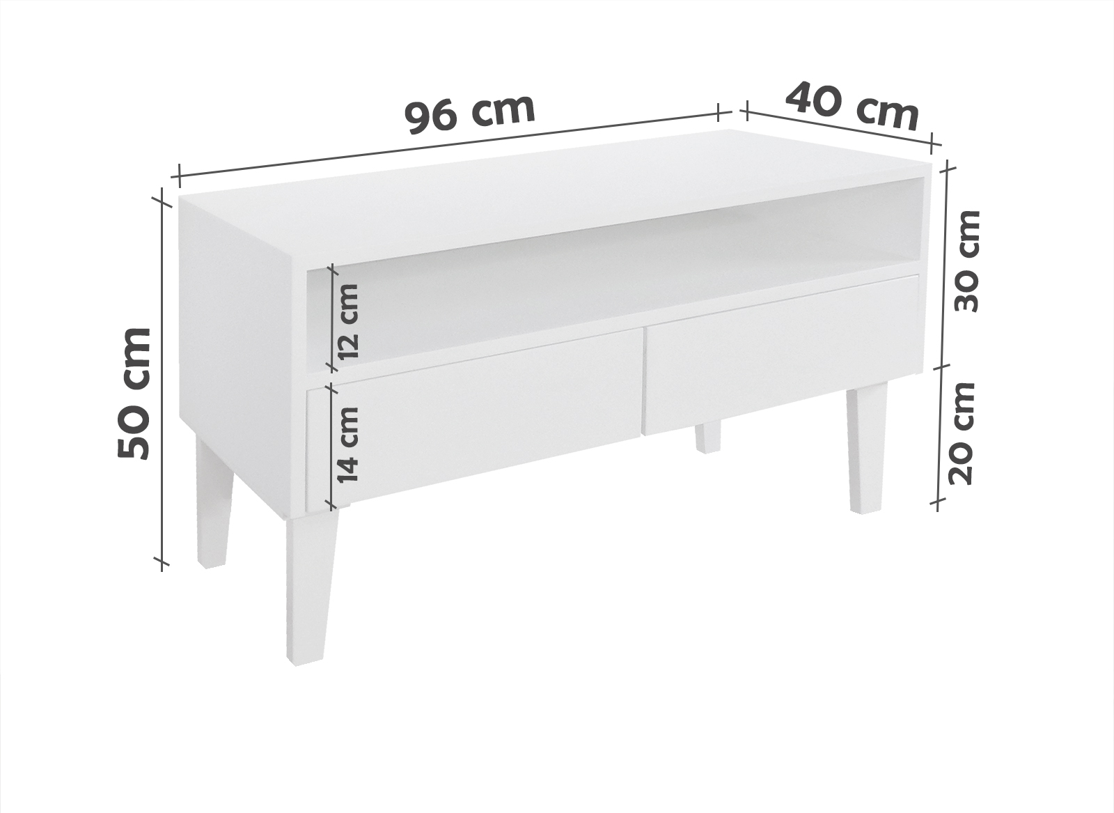 Rack para TV Bancada Aparador Com Nicho e Gaveta Branco Laca