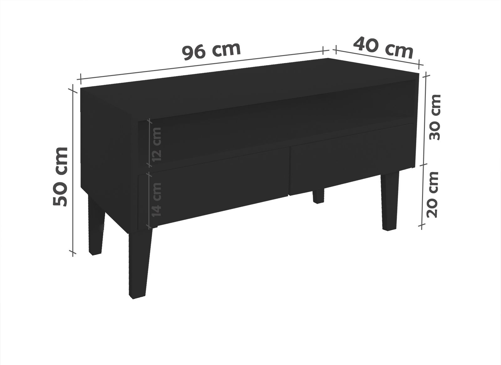 Rack para TV Bancada Aparador Com Nicho e Gaveta Preto Laca