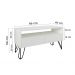 Rack para TV Bancada Com Nicho e Gaveta Pés Hairpin Legs Estilo Industrial Branco Laca
