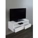 Rack para TV Suspenso Bancada Com Nicho e Gaveta Branco Laca