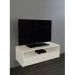 Rack para TV Suspenso Bancada Com Nicho e Gaveta Off White Laca