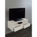 Rack para TV Suspenso Bancada Com Nicho e Gaveta Off White Laca