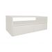 Rack para TV Suspenso Bancada Com Nicho e Gaveta Off White Laca