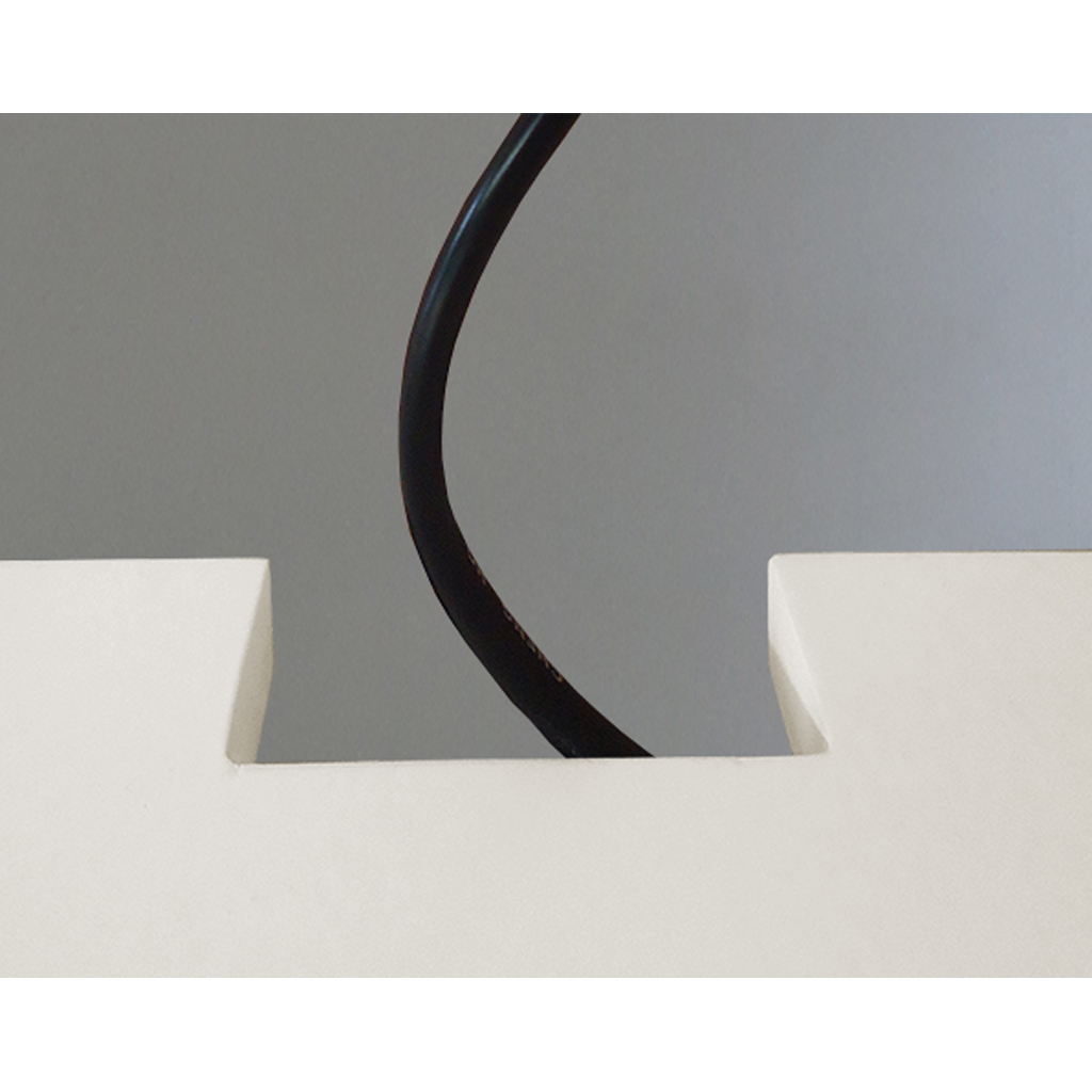 Rack para TV Suspenso Bancada Com Nicho e Gaveta Off White Laca