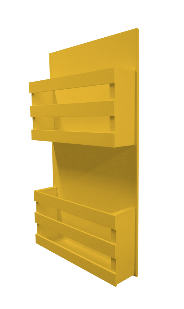 Revisteiro de Parede Porta Revistas Livros - Amarelo Laca