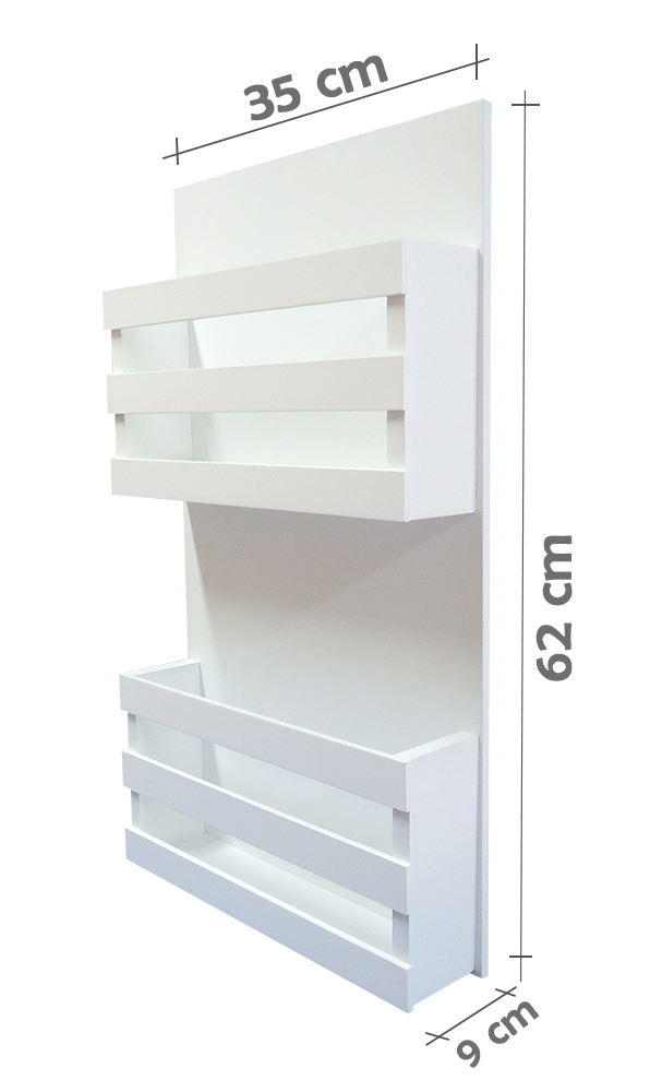 Revisteiro de Parede Porta Revistas Livros - Branco Laca