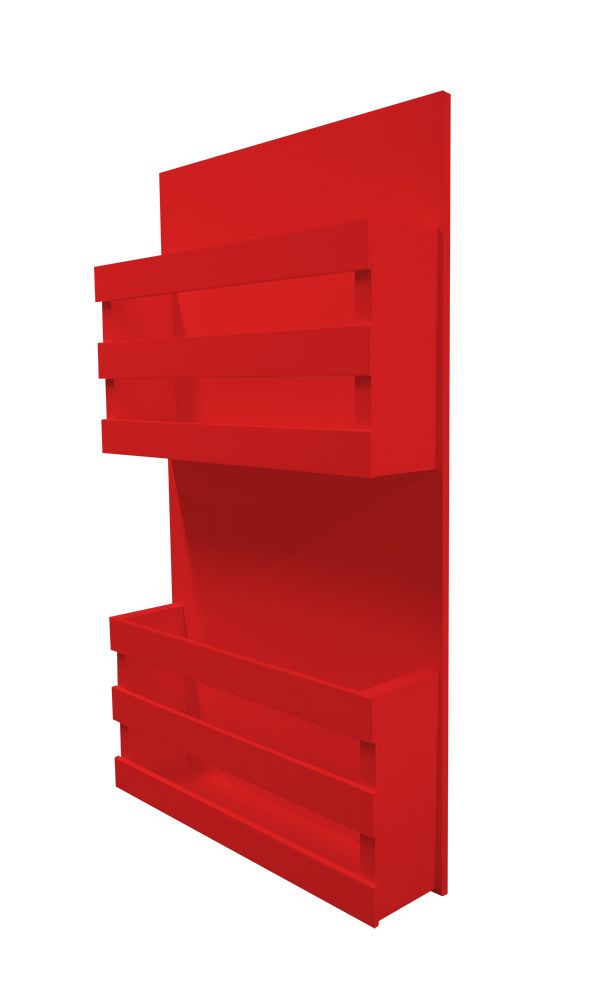 Revisteiro de Parede Porta Revistas Livros - Vermelho Laca