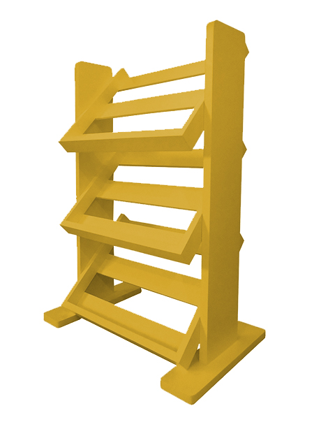 Revisteiro de Piso Chão Porta Revistas Livros - Amarelo Laca