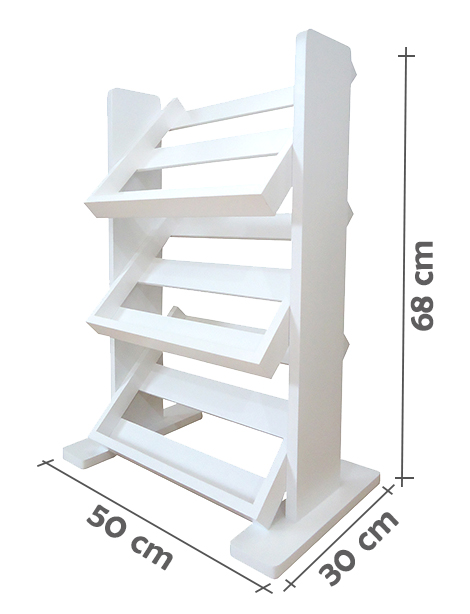 Revisteiro de Piso Chão Porta Revistas Livros - Branco Laca
