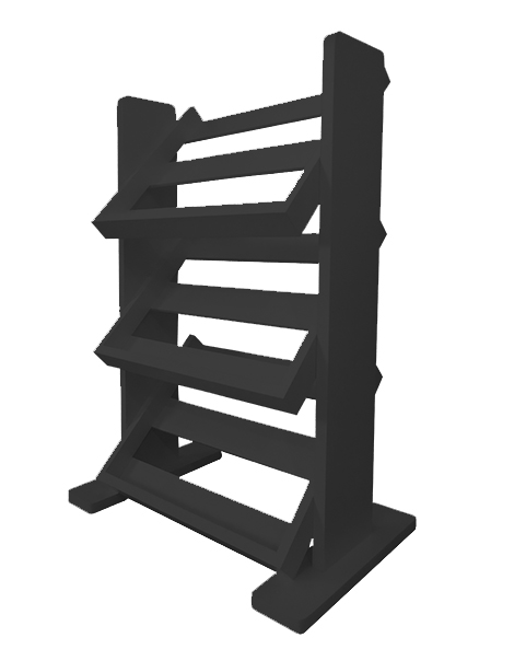 Revisteiro de Piso Chão Porta Revistas Livros - Preto Laca