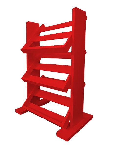 Revisteiro de Piso Chão Porta Revistas Livros - Vermelho Laca