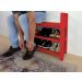 Sapateira Banco com Braço de Piso para Closets e Quartos 8 Pares Sapatos - Vermelho Laca