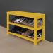 Sapateira Banco de Piso para Closets e Quartos 8 Pares Sapatos - Amarelo Laca