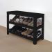 Sapateira Banco de Piso para Closets e Quartos 8 Pares Sapatos - Preto Laca
