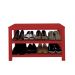 Sapateira Banco de Piso para Closets e Quartos 8 Pares Sapatos - Vermelho Laca