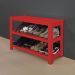 Sapateira Banco de Piso para Closets e Quartos 8 Pares Sapatos - Vermelho Laca