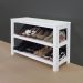 Sapateira Banco de Piso para Closets e Quartos 8 Pares Sapatos Branco Laca