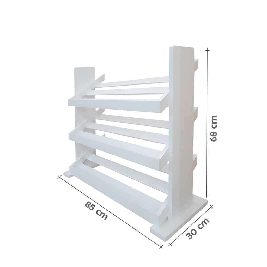 Sapateira de Piso para Closets e Quartos 12 Pares Sapatos - Branco Laca
