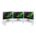 Suporte de Mesa Base Elevada Ajustável 3 Monitores Gamer Notebook Branco