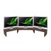 Suporte de Mesa Base Elevada Ajustável 3 Monitores Gamer Notebook Madeira Versati