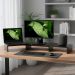 Suporte de Mesa Base Elevada Ajustável 3 Monitores Gamer Notebook Preto