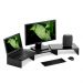 Suporte de Mesa Base Elevada Ajustável 3 Monitores Gamer Notebook Preto