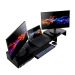 Suporte de Mesa Base Elevada Ajustável 3 Monitores Gamer Notebook Preto