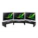 Suporte de Mesa Base Elevada Ajustável 3 Monitores Gamer Notebook Preto