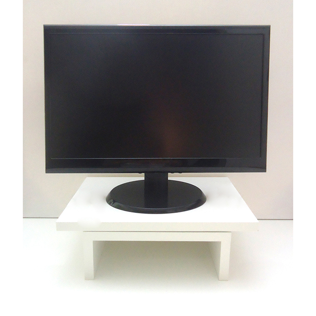 Suporte de Mesa Giratório 360° com Nicho para Monitor - Branco