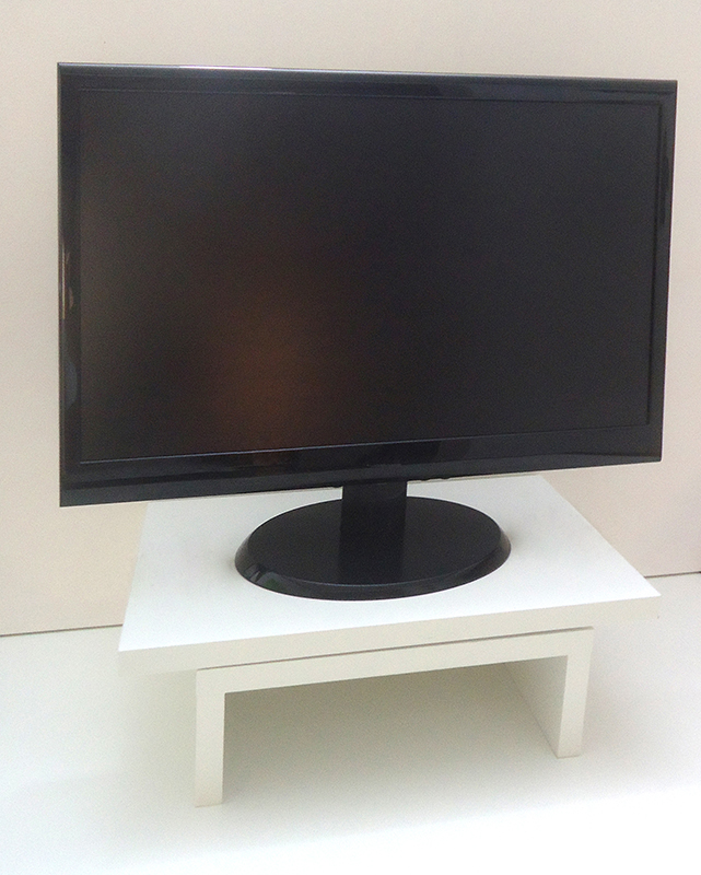 Suporte de Mesa Giratório 360° com Nicho para Monitor - Branco