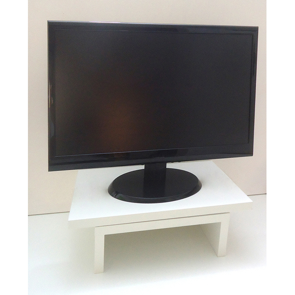 Suporte de Mesa Giratório 360° com Nicho para Monitor - Branco