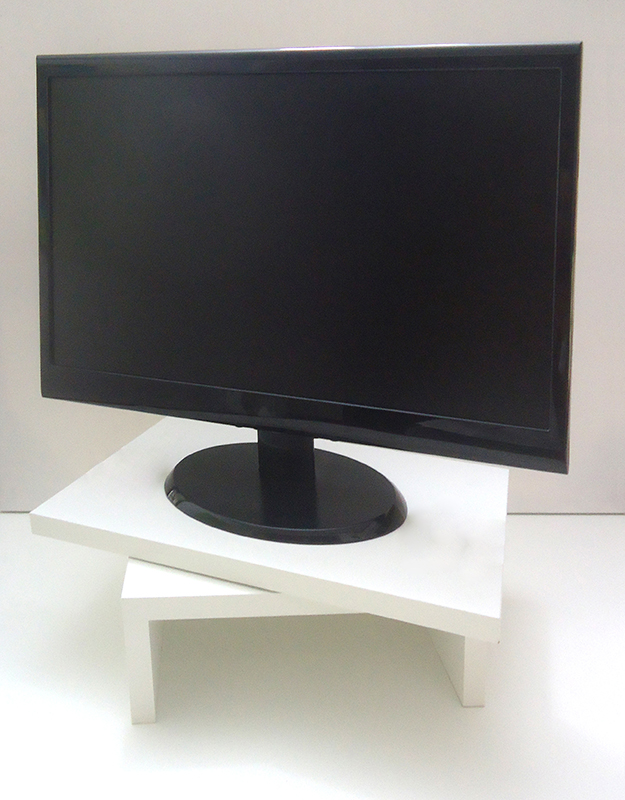 Suporte de Mesa Giratório 360° com Nicho para Monitor - Branco