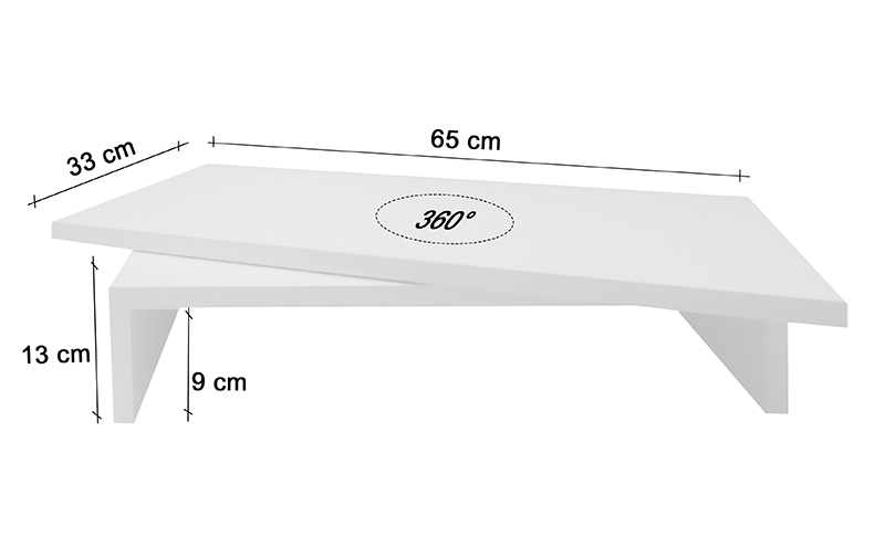 Suporte de Mesa Giratório 360° com Nicho para TV - Branco
