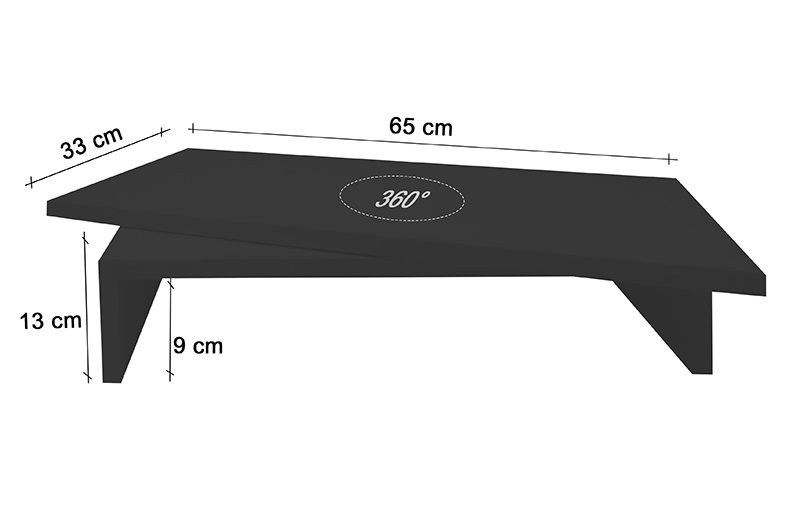 Suporte de Mesa Giratório 360° com Nicho para TV - Preto