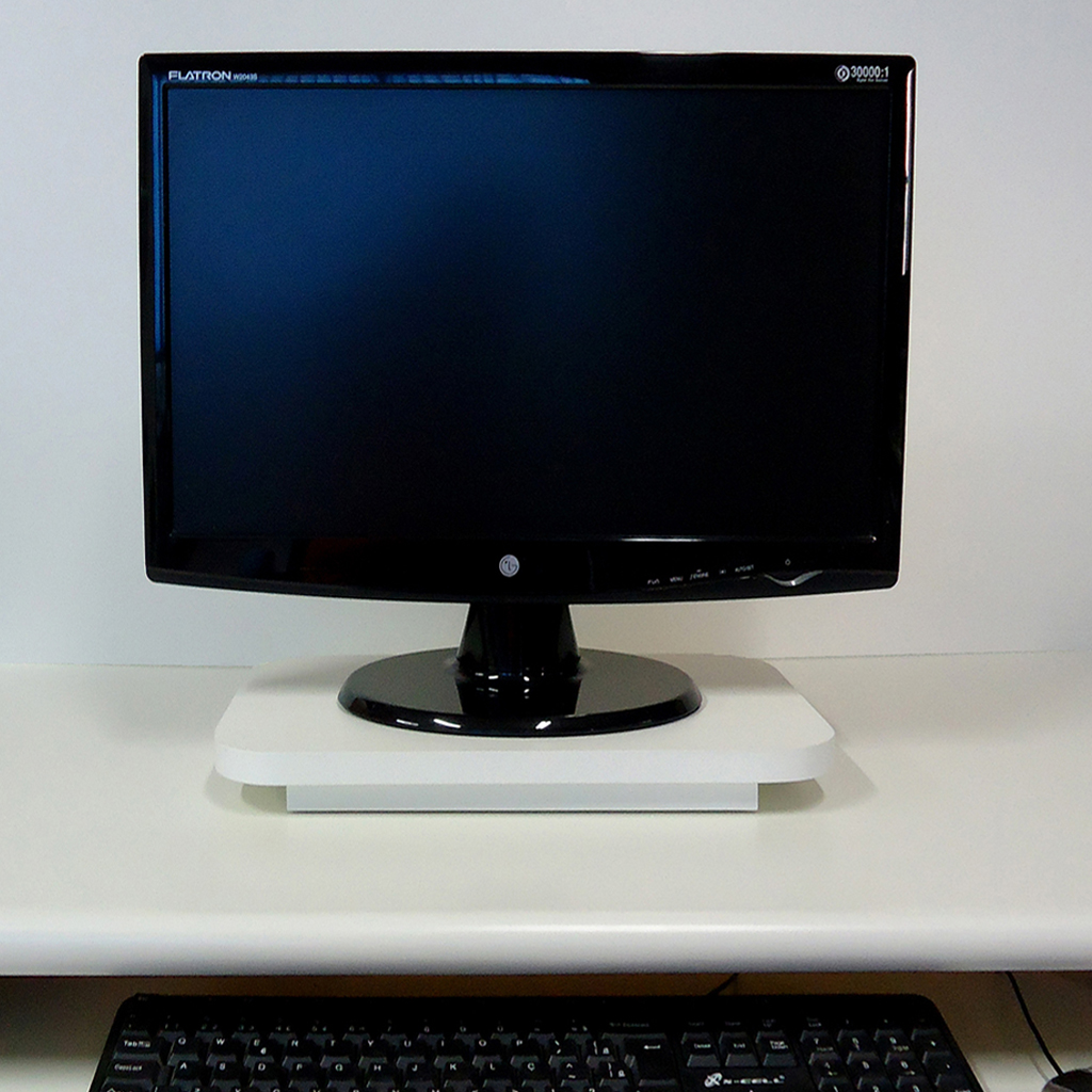 Suporte de Mesa Giratório 360° para Monitor Branco