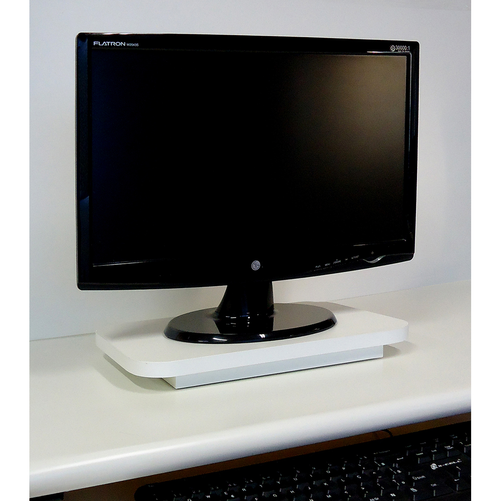 Suporte de Mesa Giratório 360° para Monitor Branco