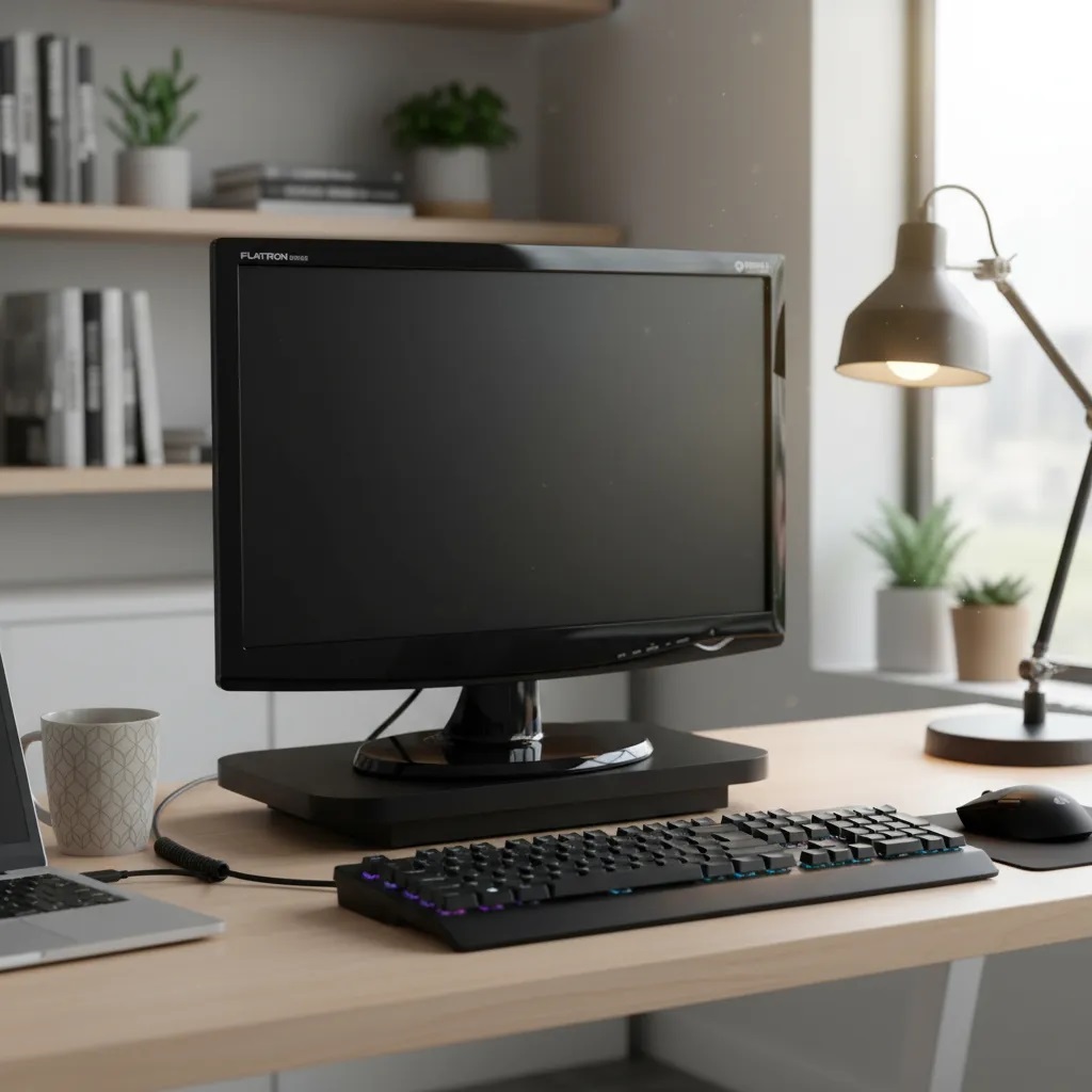 Suporte de Mesa Giratório 360° para Monitor Preto