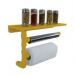 Suporte de Parede Porta Papel Toalhas e Prateleira para Temperos Cozinha Estilo Industrial Amarelo Laca