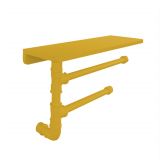 Suporte de Parede Porta Papel Toalhas e Prateleira para Temperos Cozinha Estilo Industrial Amarelo Laca