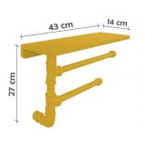 Suporte de Parede Porta Papel Toalhas e Prateleira para Temperos Cozinha Estilo Industrial Amarelo Laca