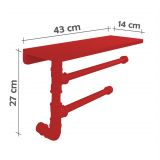 Suporte de Parede Porta Papel Toalhas e Prateleira para Temperos Cozinha Estilo Industrial Vermelho Laca