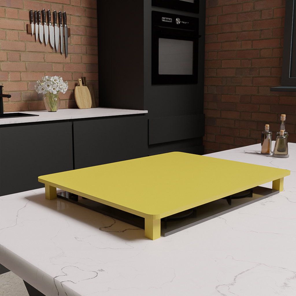 Tampa para Cooktop 5 Bocas 78,5 x 46 cm Suggar Madeira MDF Laqueado Amarelo