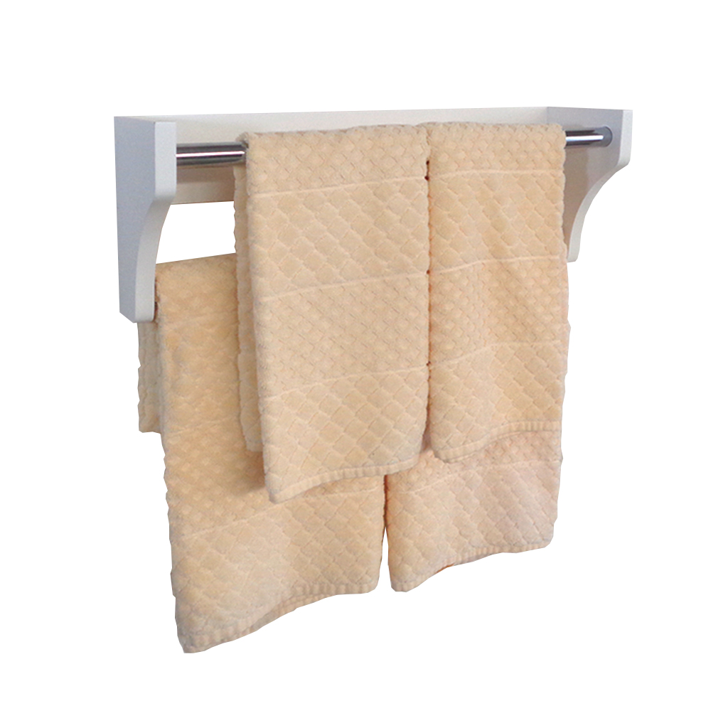 Toalheiro Duplo Suporte Cabideiro Porta Toalhas de Parede Acessório para Banheiro Branco Laca