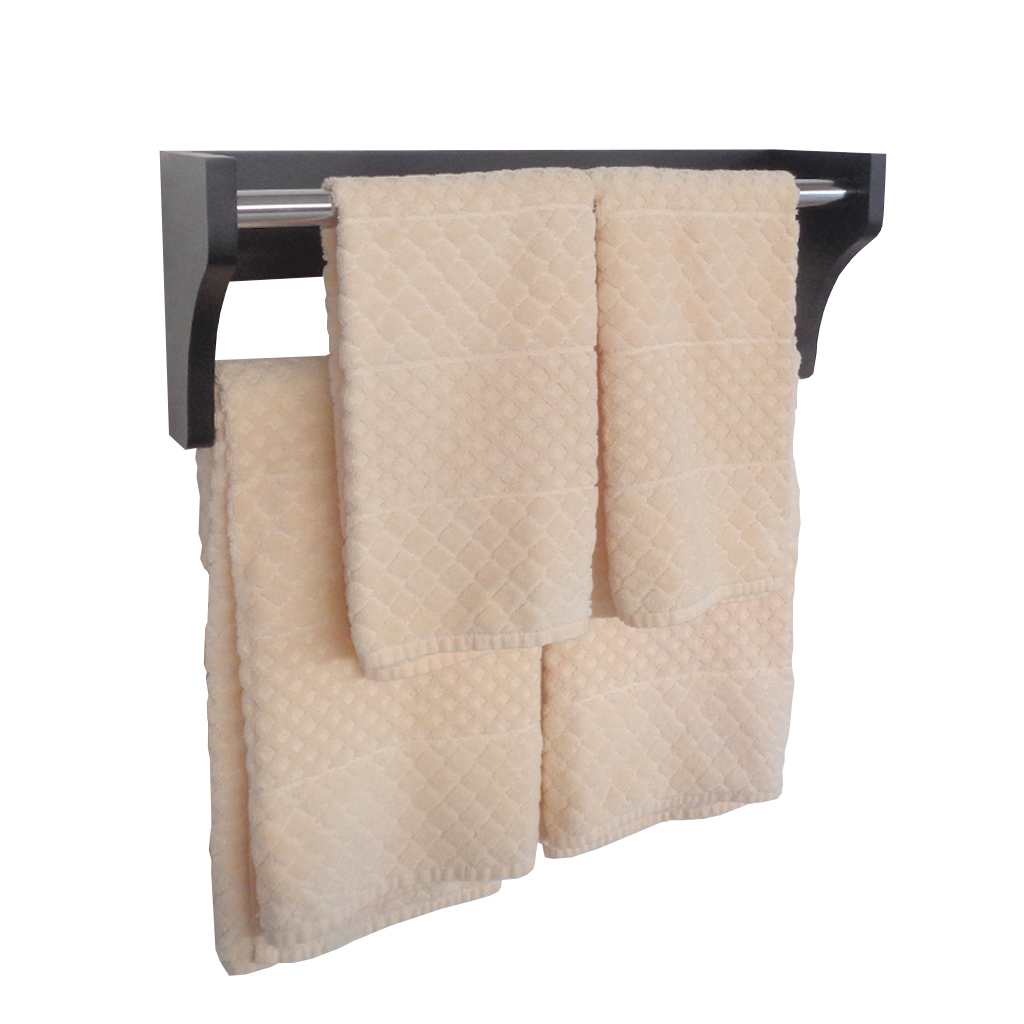 Toalheiro Duplo Suporte Cabideiro Porta Toalhas de Parede Acessório para Banheiro Preto Laca