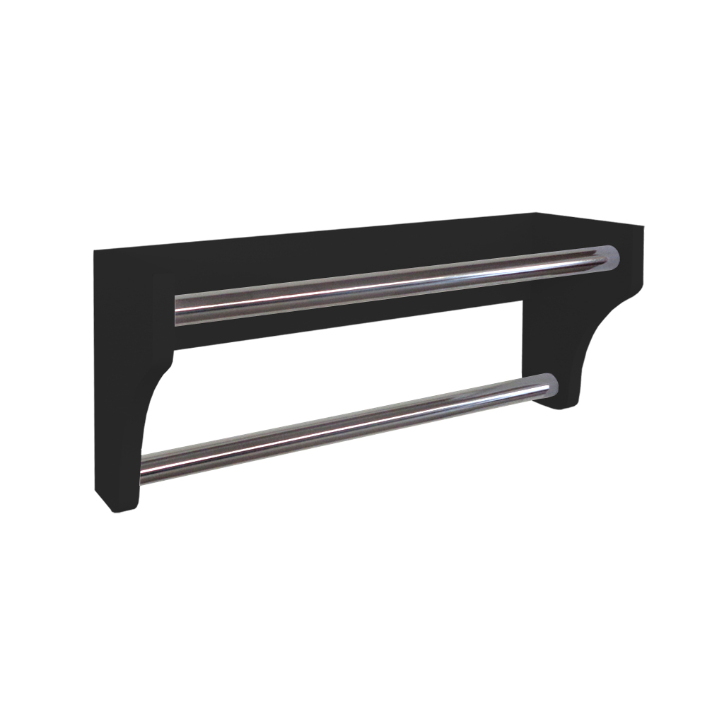 Toalheiro Duplo Suporte Cabideiro Porta Toalhas de Parede Acessório para Banheiro Preto Laca