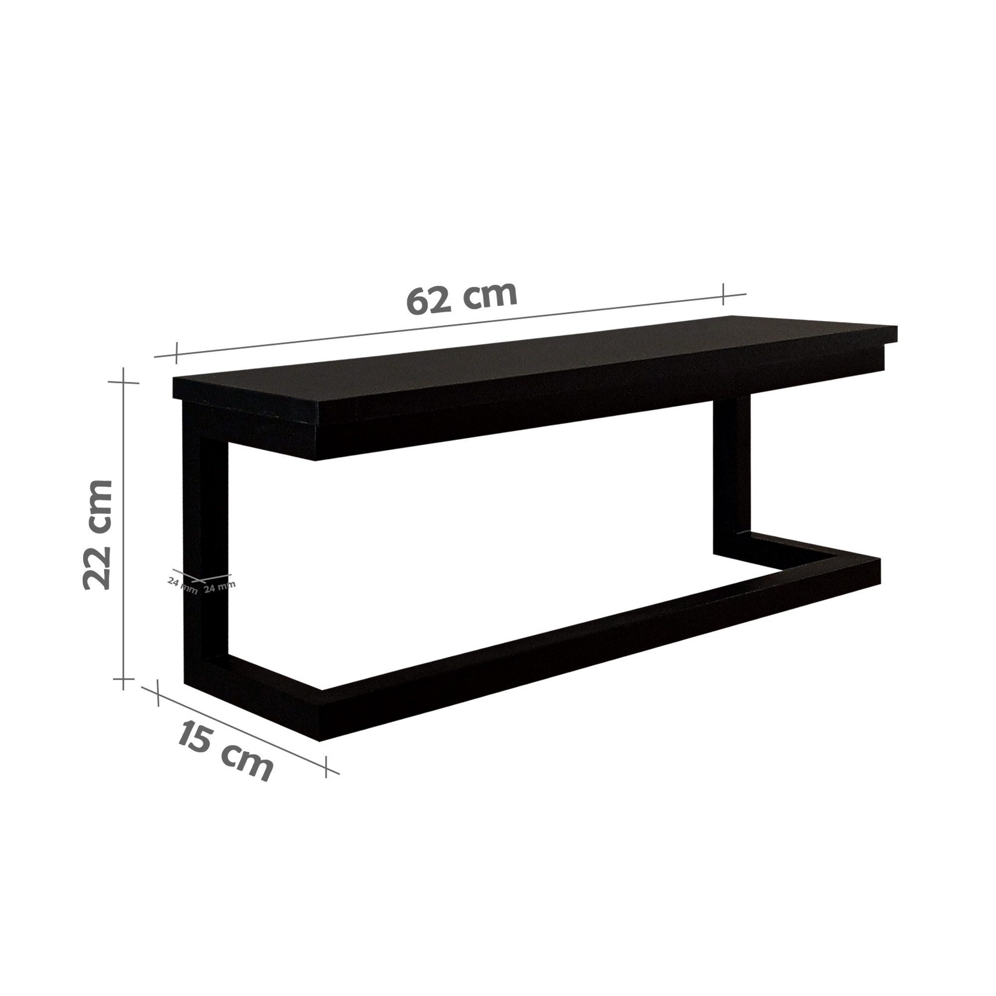 Toalheiro Porta Toalhas de Parede Acessório para Banheiro Estilo Industrial Preto Laca