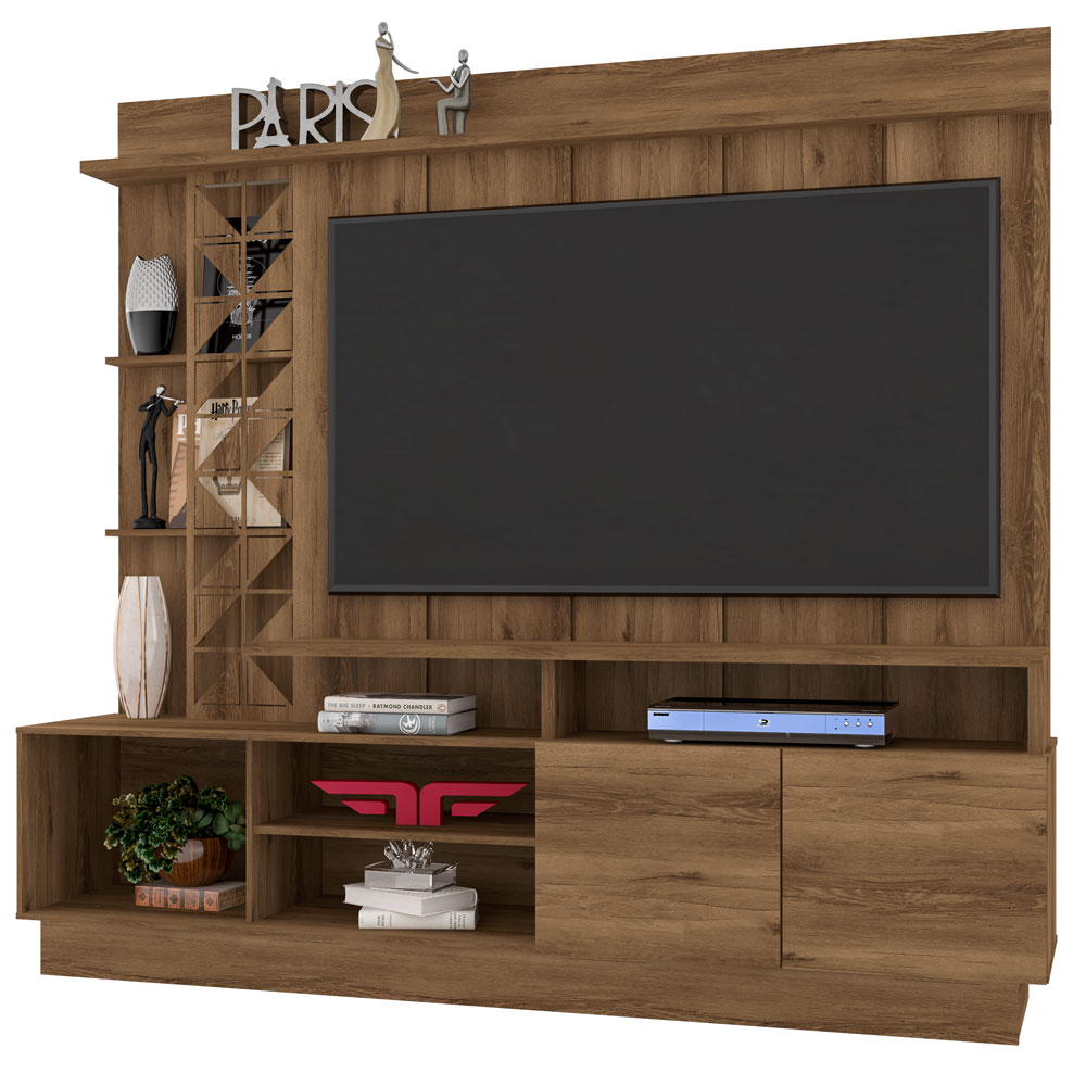 Estante Home Theater para TV até 65 Polegadas Sala de Estar Vivaz Canela - Frade Movelaria